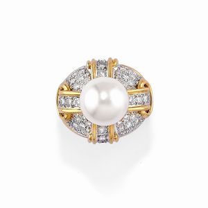 CHAUMET - Anello con perla e diamanti