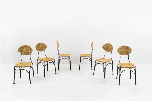 DIXON TOM : Sei sedie della serie Banana Chair  - Asta Asta 155 - Design - Associazione Nazionale - Case d'Asta italiane
