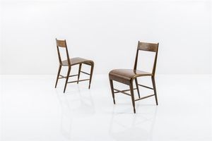 PRODUZIONE ITALIANA - Coppia di sedie in legno. Anni '50 cm 81x42x50