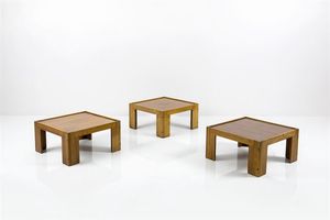 CASSINA - Quattro tavolini in legno. Prod. Cassina anni '50 tre cm 38x75x75 uno cm 28x150x75