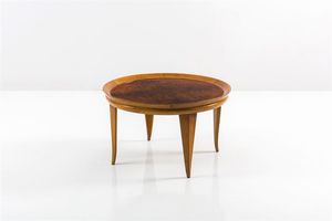 PRODUZIONE ITALIANA - Tavolino con struttura in legno  piano in legno. Anni '50 cm 50x70