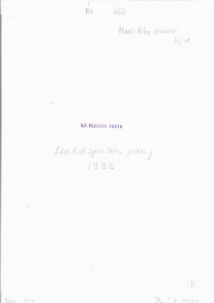 Klauser Hans Peter : 1933, print 1986  - Asta Fotografia - Associazione Nazionale - Case d'Asta italiane