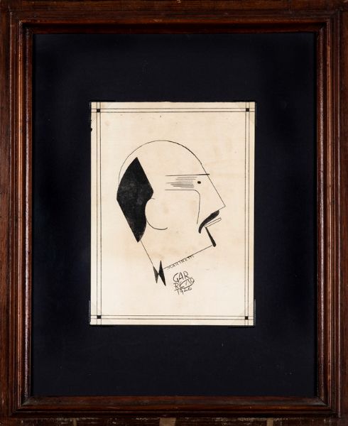 Garretto Paolo Federico : Ritratto di Marinetti, 1926  - Asta Arte Moderna, Contemporanea e Fumetti - Associazione Nazionale - Case d'Asta italiane