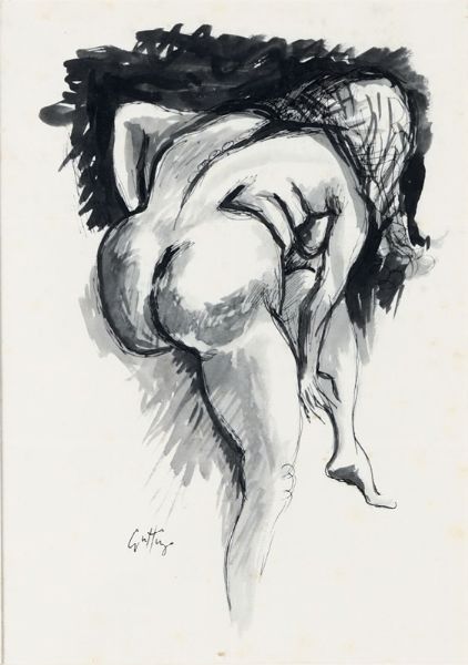GUTTUSO RENATO : Nudo femminile  - Asta Arte Moderna, Contemporanea e Fumetti - Associazione Nazionale - Case d'Asta italiane