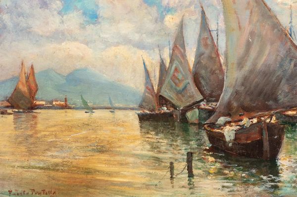Fausto Pratella : Barche a vela  - Asta Dipinti Antichi e Arte del XIX Secolo - Associazione Nazionale - Case d'Asta italiane