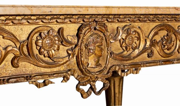 Console di epoca Luigi XVI in legno intagliato e dorato  - Asta Dipinti Antichi e Arte del XIX Secolo - Associazione Nazionale - Case d'Asta italiane