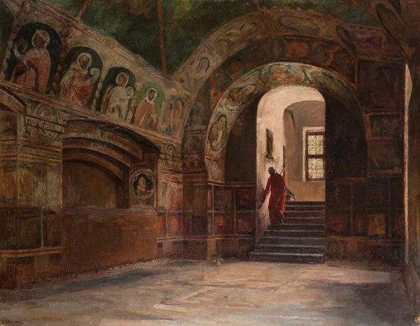Salvatore Marchesi : Parma, l'accesso alla cripta della Certosa  - Asta Dipinti Antichi e Arte del XIX Secolo - Associazione Nazionale - Case d'Asta italiane
