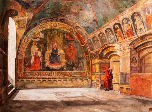 Salvatore Marchesi : Parma, la cripta della Certosa  - Asta Dipinti Antichi e Arte del XIX Secolo - Associazione Nazionale - Case d'Asta italiane
