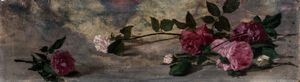 Attribuito a Nicol Barabino (Sampierdarena 1832 - Firenze 1891) - Natura morta con rose rosa