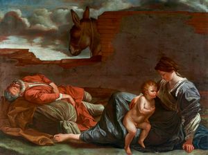 Studio di Orazio Gentileschi (Pisa 1563  Londra 1639) - Riposo durante la fuga in Egitto