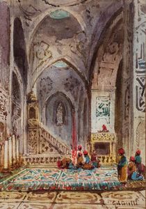 Gabriele Carelli - Fedeli in preghiera in una moschea