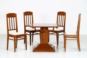 PORTALUPPI PIERO (1888 - 1967) - Tavolo e quattro sedie