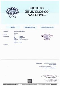 ANELLO IN PLATINO CON DIAMANTE  - Asta GIOIELLI - Associazione Nazionale - Case d'Asta italiane