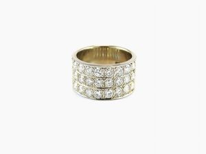 Anello a fascia in oro bianco con diamanti  - Asta Gioielli e Orologi - II - Associazione Nazionale - Case d'Asta italiane