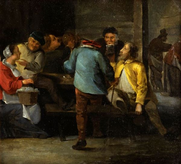 Teniers David : Interno di osteria  - Asta Asta 156 - Dipinti, sculture, arti decorative - Associazione Nazionale - Case d'Asta italiane