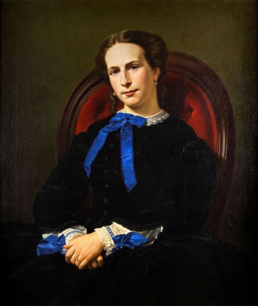 GONIN FRANCESCO Torino 1808 - 1889 Giaveno (TO) : Ritratto di dama  - Asta Asta 156 - Dipinti, sculture, arti decorative - Associazione Nazionale - Case d'Asta italiane