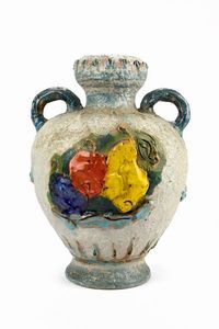 GHERSI UMBERTO Albisola (SV) 1913 - 1993 Savona - Vaso in ceramica lavorata e smaltata