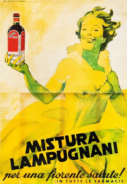 DUDOVICH MARCELLO Trieste 1878 - 1962 Milano : Manifesto mistura Lampugnani 1954  - Asta Asta 159 - Dipinti, sculture, grafica - Associazione Nazionale - Case d'Asta italiane
