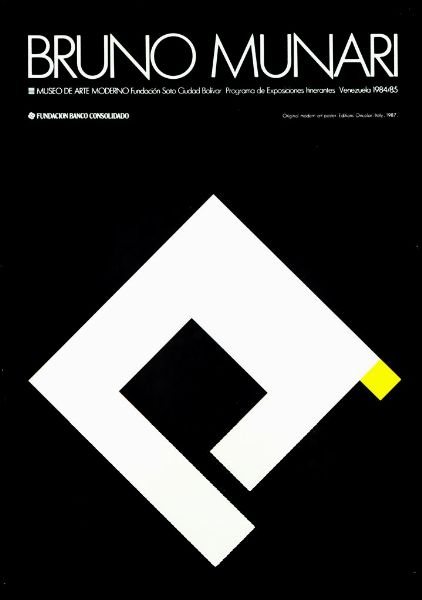 MANIFESTO : Bruno Munari  Museo de Arte Moderno  Venezuela  1984/85  - Asta Asta 159 - Dipinti, sculture, grafica - Associazione Nazionale - Case d'Asta italiane