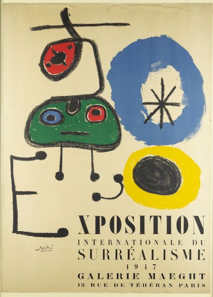 MANIFESTO : Exposition Internationale du Surralisme - 1947 - Galerie Maeght  Paris  - Asta Asta 159 - Dipinti, sculture, grafica - Associazione Nazionale - Case d'Asta italiane