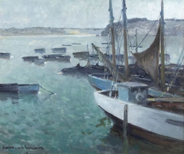 CAHOURS HENRY M. F 1889 - 1974 : Barche all'ormeggio  - Asta Asta 159 - Dipinti, sculture, grafica - Associazione Nazionale - Case d'Asta italiane
