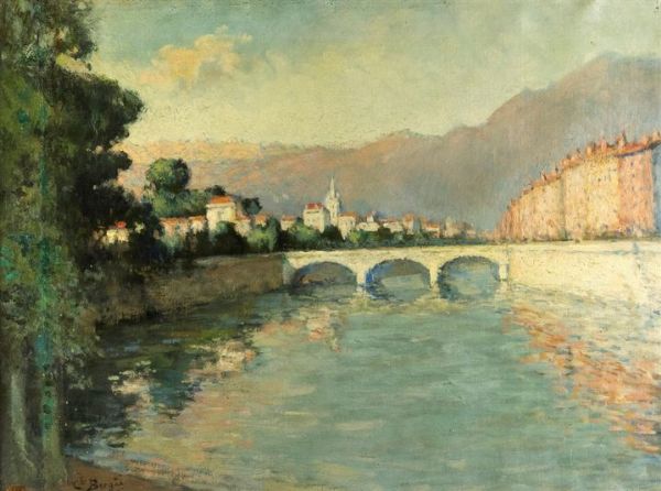 BERGES CHARLES : Paesaggio fluviale  - Asta Asta 159 - Dipinti, sculture, grafica - Associazione Nazionale - Case d'Asta italiane