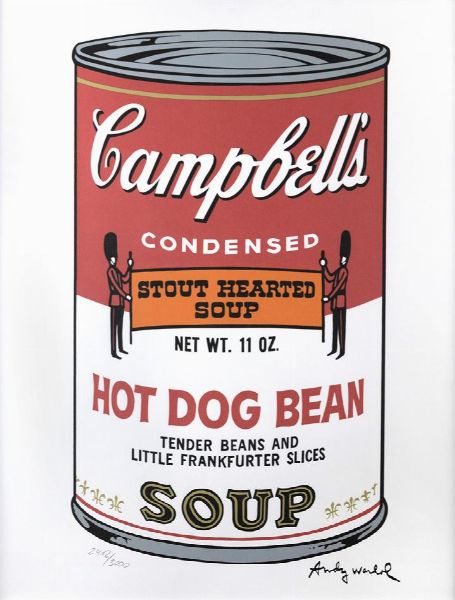 WARHOL ANDY USA 1927 - 1987 : Campbell's Soup - Hot dog bean  - Asta Asta 159 - Dipinti, sculture, grafica - Associazione Nazionale - Case d'Asta italiane