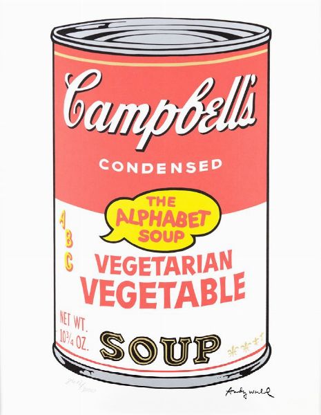 WARHOL ANDY USA 1927 - 1987 : Campbell's Soup - Vegetarian vegetable  - Asta Asta 159 - Dipinti, sculture, grafica - Associazione Nazionale - Case d'Asta italiane