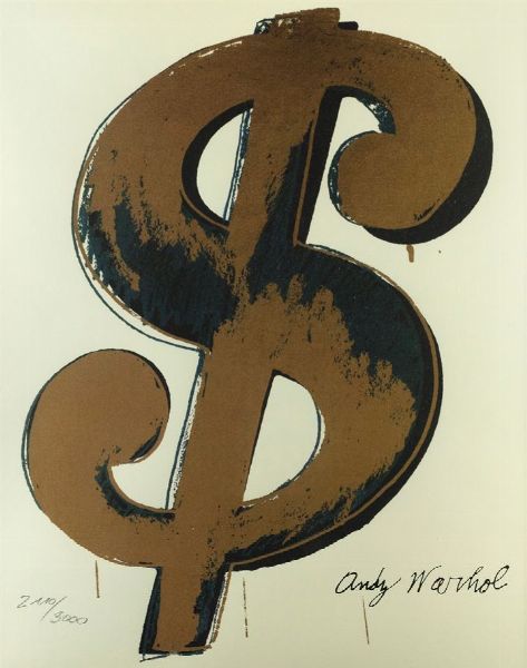 WARHOL ANDY USA 1927 - 1987 : Dollar sign  - Asta Asta 159 - Dipinti, sculture, grafica - Associazione Nazionale - Case d'Asta italiane