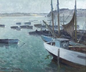 CAHOURS HENRY M. F 1889 - 1974 - Barche all'ormeggio