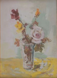 STROPPA LEONARDO Torino 1900 - 1991 - Vaso di rose