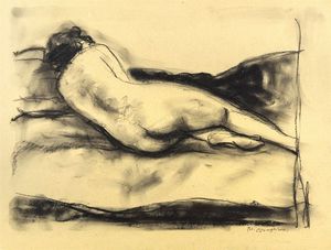 QUAGLINO MASSIMO Refrancore (AT) 1899 - 1982 Torino - Nudo di schiena