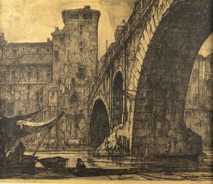 MENNYEY FRANCESCO Torino 1889 - 1950 - Roma - Ponte quattro capi 1926