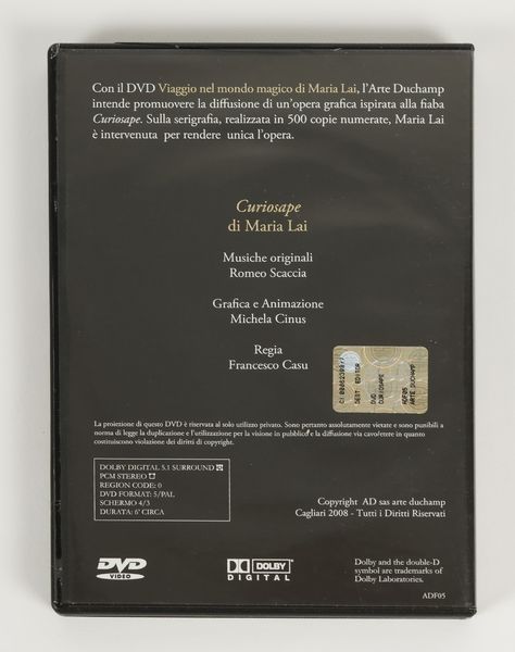 LAI MARIA (1919 - 2013) : Lotto composto da Dvd e grafica. Curiosape.  - Asta ASTA 274 - ARTE MODERNA (online) - Associazione Nazionale - Case d'Asta italiane