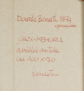 BENATI DAVIDE (n. 1949) : Oasi-memoria.  - Asta ASTA 274 - ARTE MODERNA (online) - Associazione Nazionale - Case d'Asta italiane