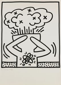 HARING KEITH  (1958 - 1990) - Exploding head.