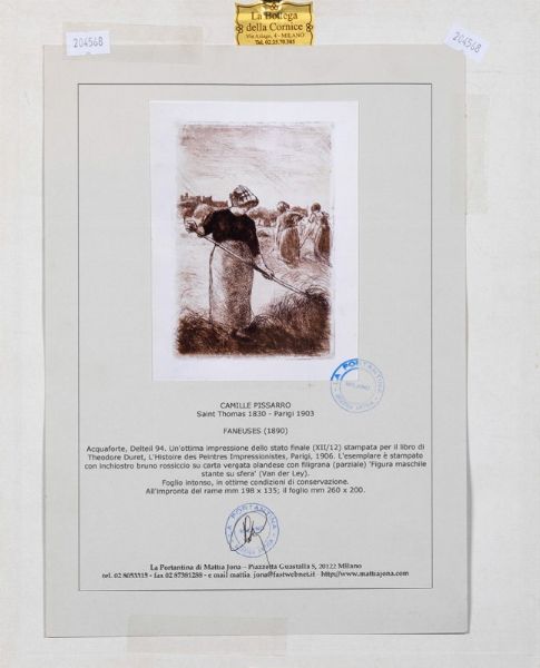 Pissarro Camille : Faneuses, 1890  - Asta Arte Moderna e Contemporanea - Associazione Nazionale - Case d'Asta italiane