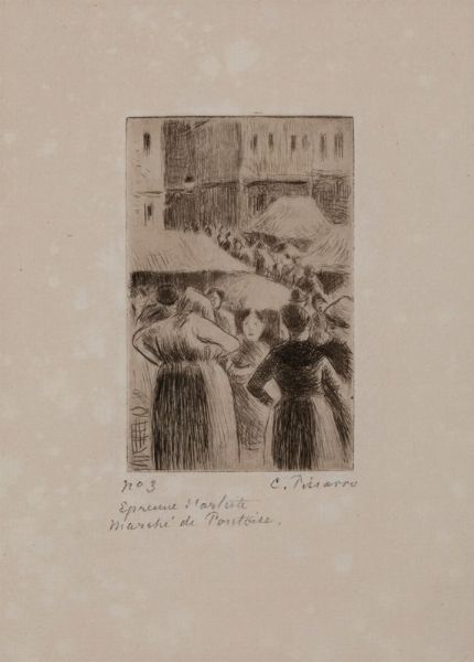 Pissarro Camille : Marchè de Pontoise, 1888  - Asta Arte Moderna e Contemporanea - Associazione Nazionale - Case d'Asta italiane