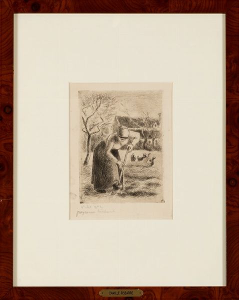 Pissarro Camille : Paysanne Bechant, 1890  - Asta Arte Moderna e Contemporanea - Associazione Nazionale - Case d'Asta italiane
