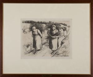 Pissarro Camille : Porteuses de fagots, 1896  - Asta Arte Moderna e Contemporanea - Associazione Nazionale - Case d'Asta italiane