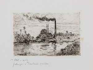 Pissarro Camille : Fabrique a Pontoise, 1874  - Asta Arte Moderna e Contemporanea - Associazione Nazionale - Case d'Asta italiane