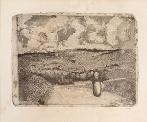 Pissarro Camille : La femme sur la route, 1879  - Asta Arte Moderna e Contemporanea - Associazione Nazionale - Case d'Asta italiane