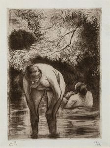 Pissarro Camille : Les deux baigneuses, 1895  - Asta Arte Moderna e Contemporanea - Associazione Nazionale - Case d'Asta italiane