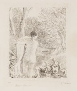 Pissarro Camille : Gardeuse d'oies nue, 1897 ca  - Asta Arte Moderna e Contemporanea - Associazione Nazionale - Case d'Asta italiane