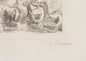 Pissarro Camille : Gardeuse d'oies nue, 1897 ca  - Asta Arte Moderna e Contemporanea - Associazione Nazionale - Case d'Asta italiane