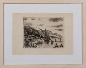 Pissarro Camille : Cours-la-Reine, bords de la Seine a Rouen, 1884  - Asta Arte Moderna e Contemporanea - Associazione Nazionale - Case d'Asta italiane
