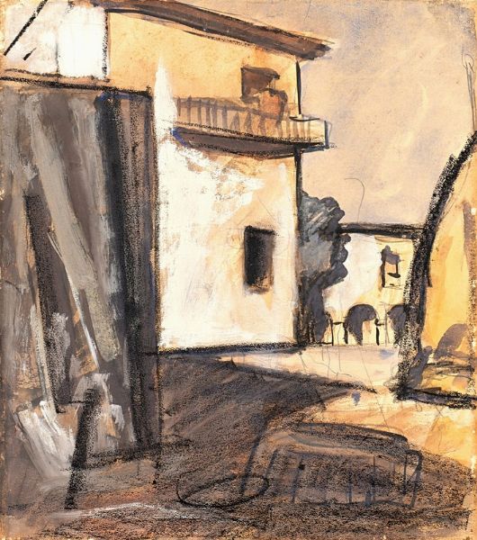 Mario Sironi : Paesaggio con case  - Asta Arte Moderna e Contemporanea - Associazione Nazionale - Case d'Asta italiane