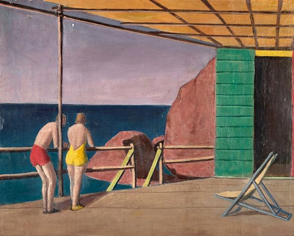 Pompeo Borra : Composizione al mare  - Asta Arte Moderna e Contemporanea - Associazione Nazionale - Case d'Asta italiane
