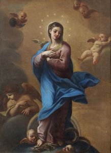 CALANDRUCCI GIACINTO (1646 - 1707) - Madonna e angeli.