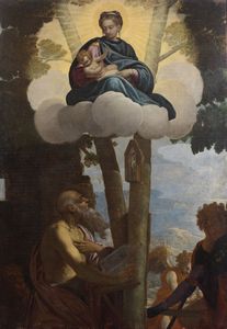 BONA TOMMASO (1548 - 1614) - San Girolamo nel deserto e angeli.
